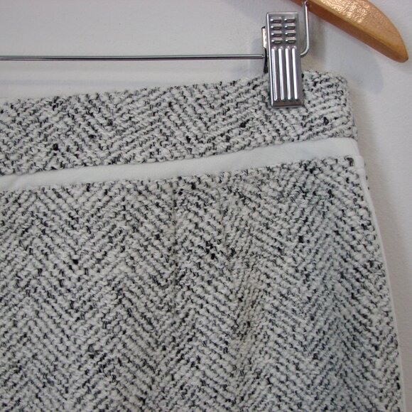 Wool Blend Tweed Pencil Skirt Black Cream White House Black Market Work Office 4 - Picture 9 of 12